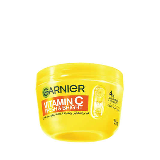 Garnier Vitamin C Fresh & Bright Cream. Hydration, 48H Oil Free Hydration - 4% [Vitamin C* + Niacinamide] - Cruelty Free International & Vegan