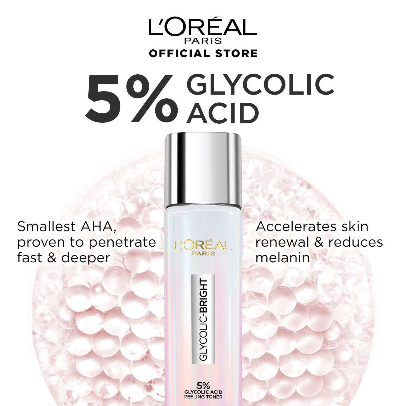 L'ORÉAL PARIS 5% Glycolic Acid Peeling Toner For Instant Glowing Skin