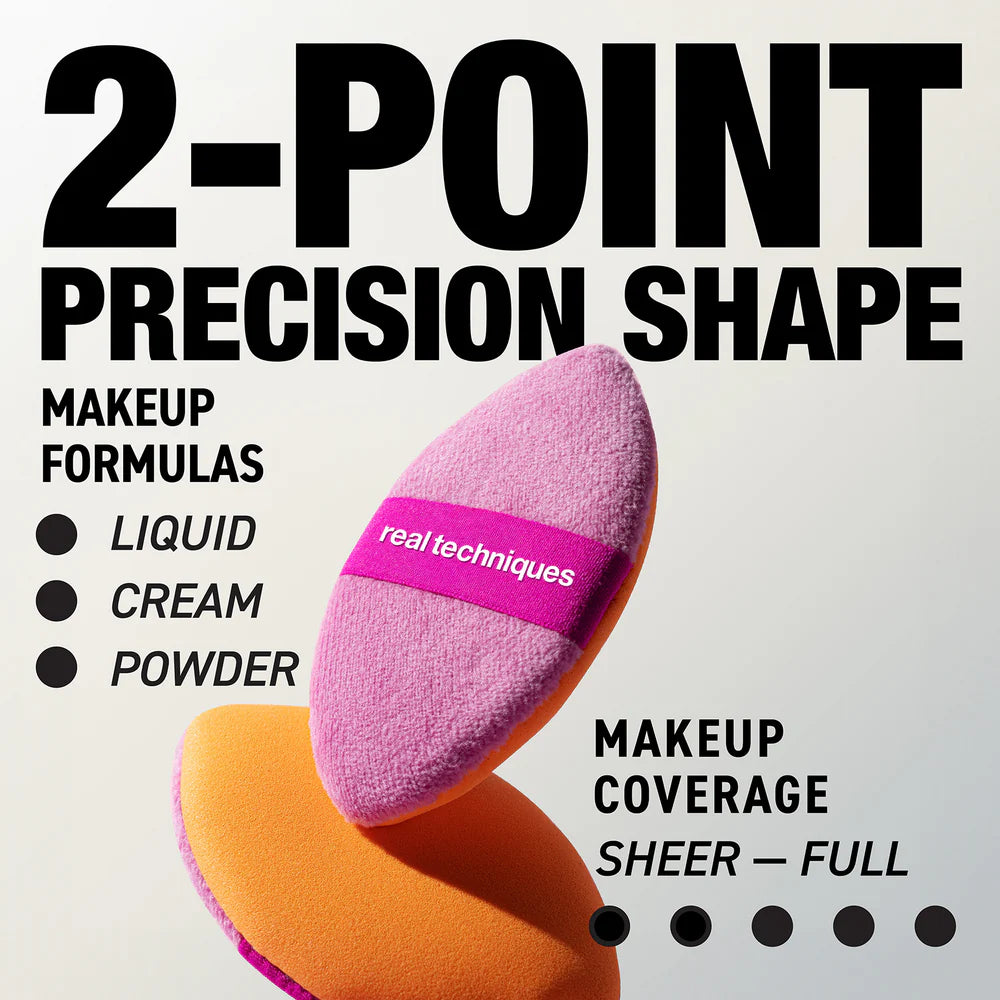 Real Techiques Miracle 2-in-1 Powder Puff, Side one for powder, side two for liquid