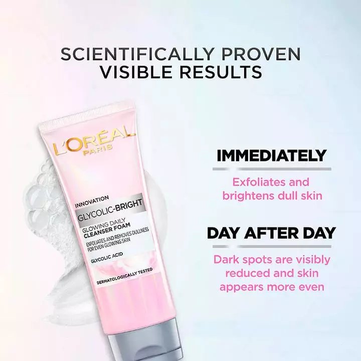 L'ORÉAL PARIS Glycolic Bright Glowing Daily Cleanser Foam