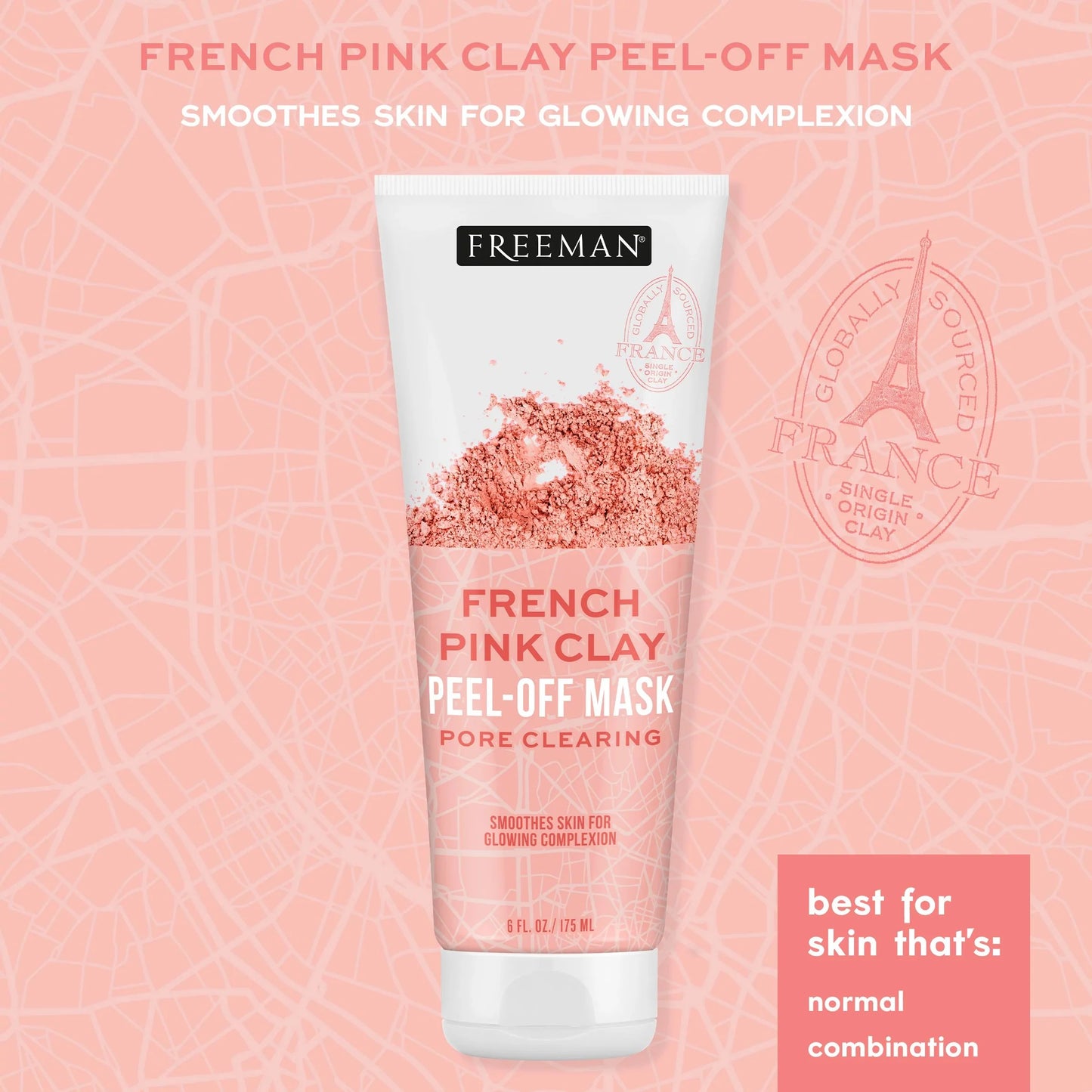 Exotic Blends Pore Clearing French Pink Clay Peel Off Mask
