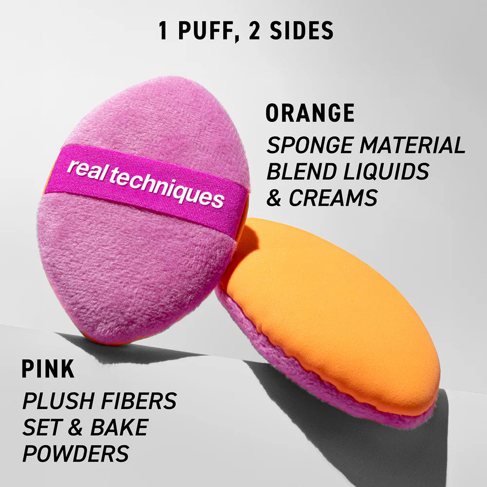Real Techiques Miracle 2-in-1 Powder Puff, Side one for powder, side two for liquid