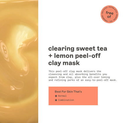 Clearing Sweet Tea & Lemon Peel Off Clay Mask