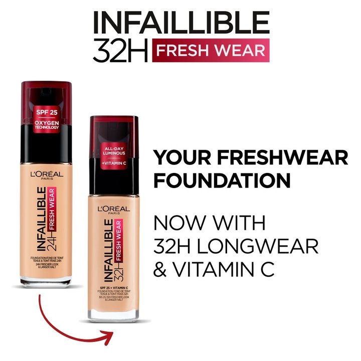 L'ORÉAL PARIS 32H Fresh Wear Liquid Foundation SPF25 + Vitamin C